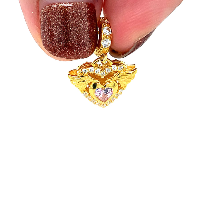 22K YG Women Heart Pendant-1pc