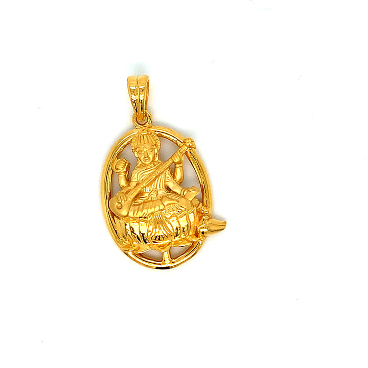 22K YG Unisex Laxmi Pendant-1pc