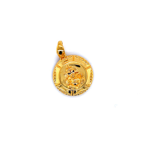 22K YG Unisex Ganesh Pendant-1pc