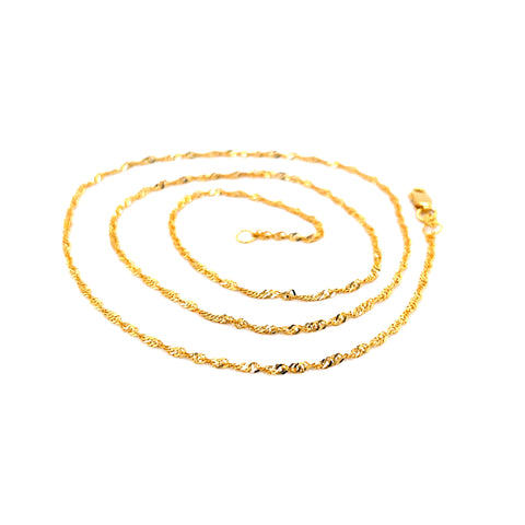 22K YG Unisex Singapore Chain-1pc