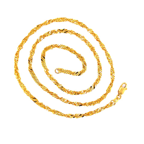22K YG Unisex Singapore Chain-1pc