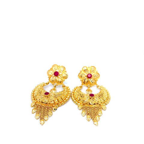 22K YG Ramleela Earring-1pair