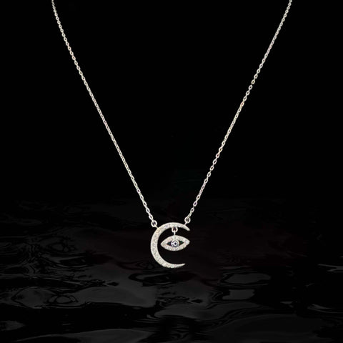 Sterling Silver with Evil Eye Necklace-1pc