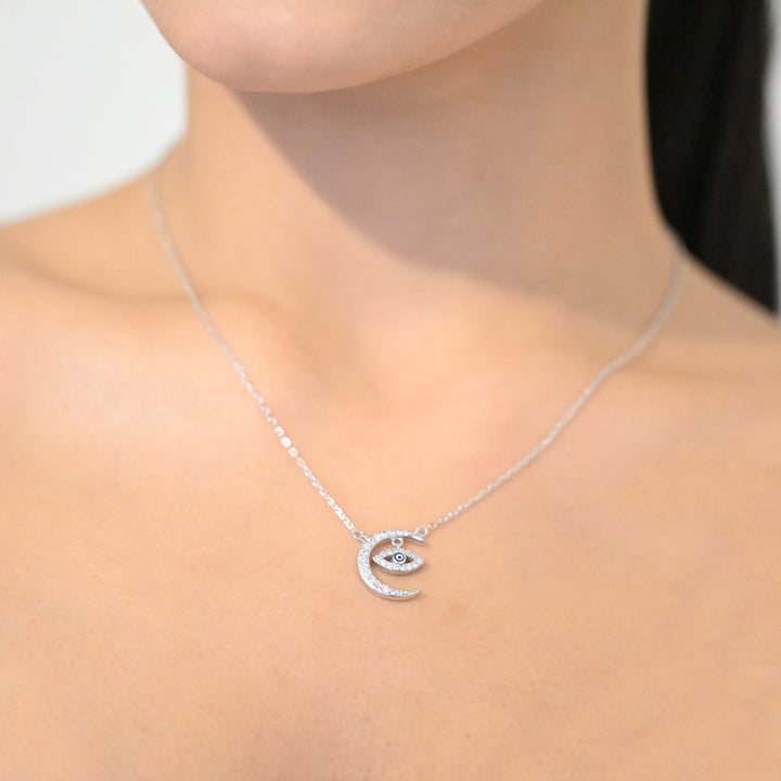 Sterling Silver with Evil Eye Necklace-1pc