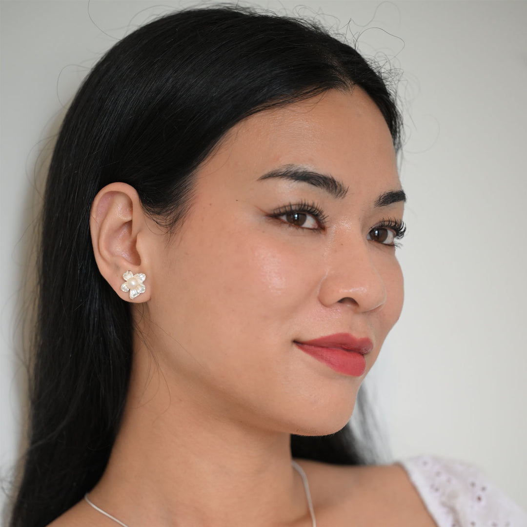 Sterling Silver with FWP Earring-1pair