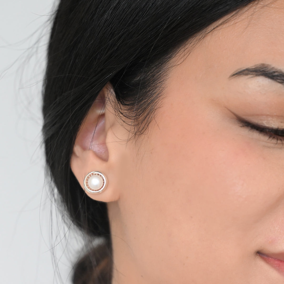 Sterling Silver with FWP Earring-1pair