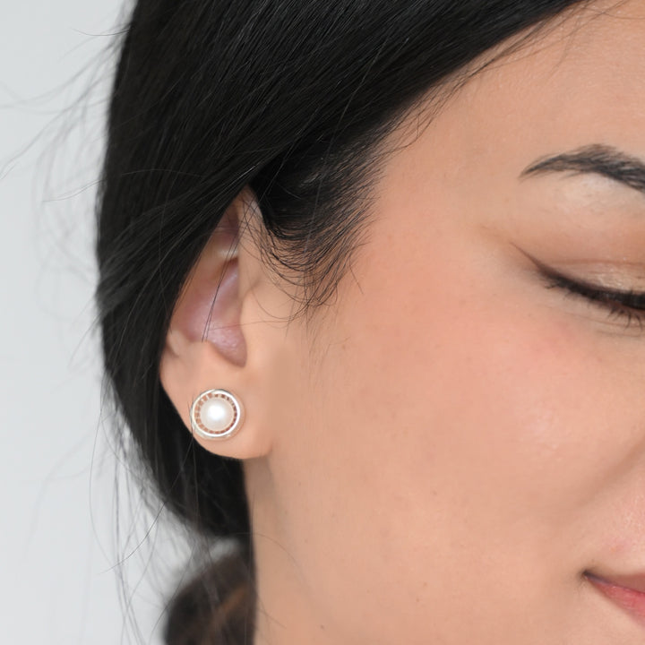 Sterling Silver with FWP Earring-1pair