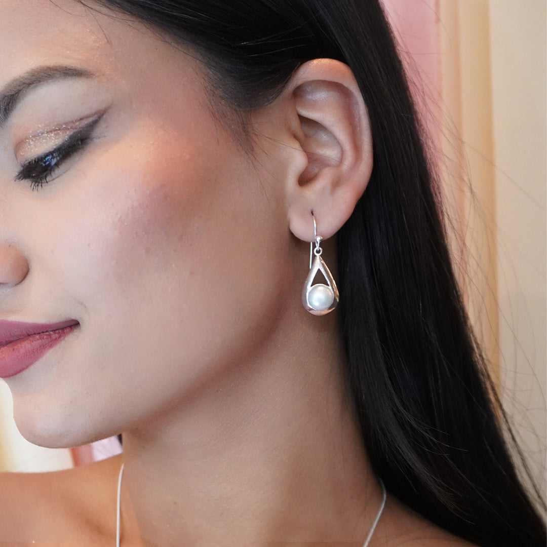 Sterling Silver with FWP Earring-1pair
