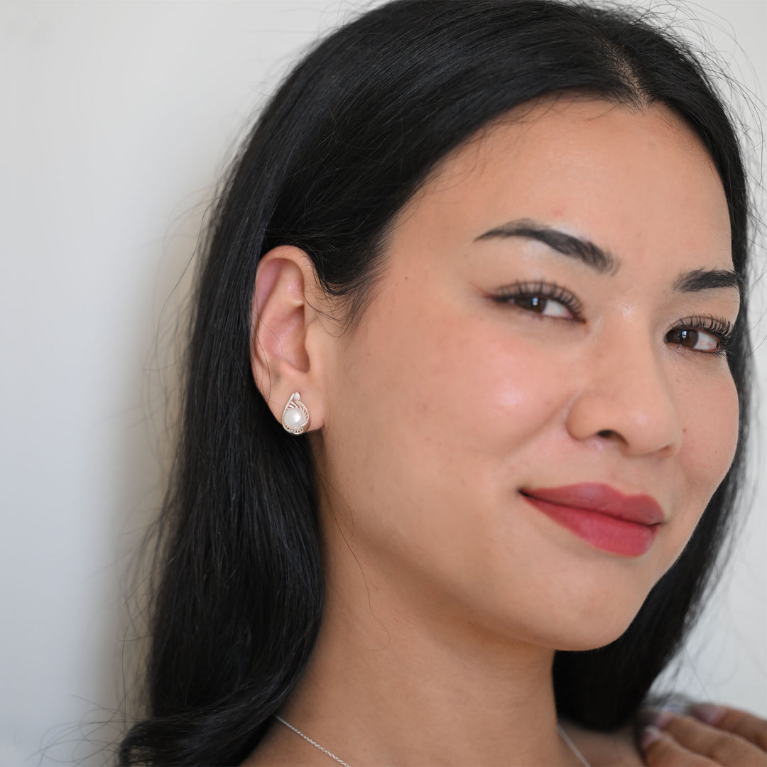 Sterling Silver with FWP Earring-1pair
