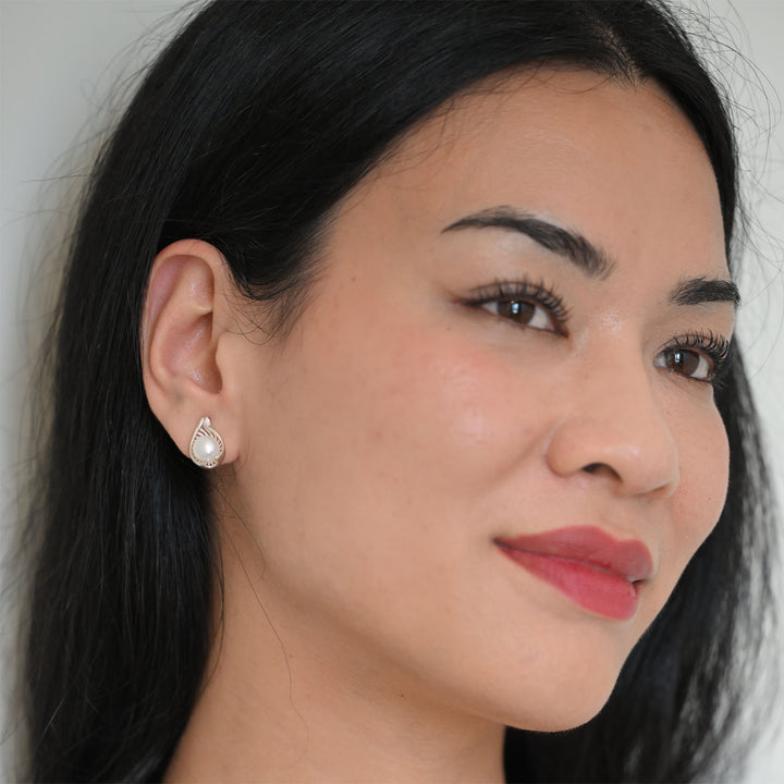 Sterling Silver with FWP Earring-1pair