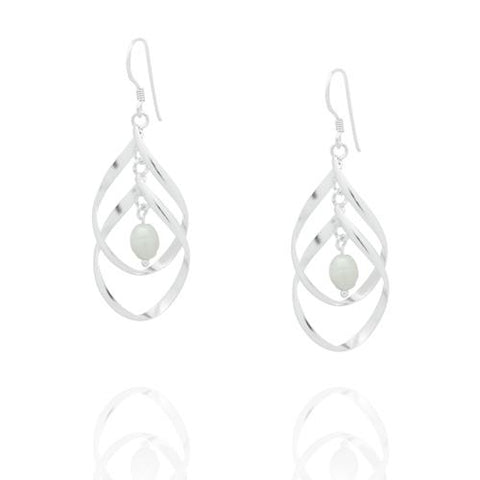 Sterling Silver with FWP Earring-1pair