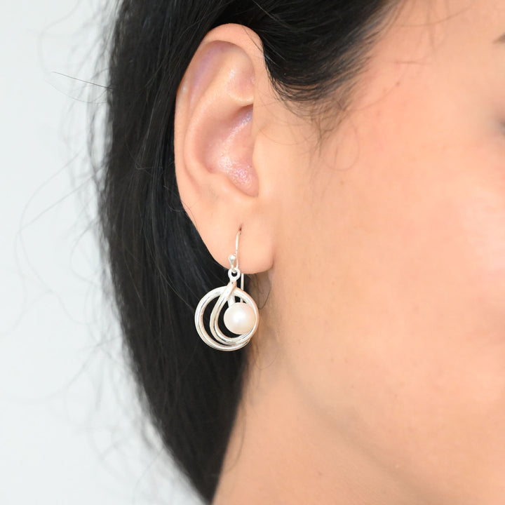 Sterling Silver with FWP Earring-1pair