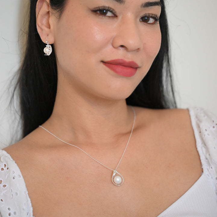 Sterling Silver with FWP Earring-1pair