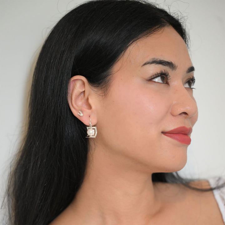 Sterling Silver with FWP Earring-1pair
