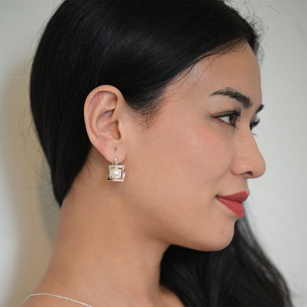 Sterling Silver with FWP Earring-1pair