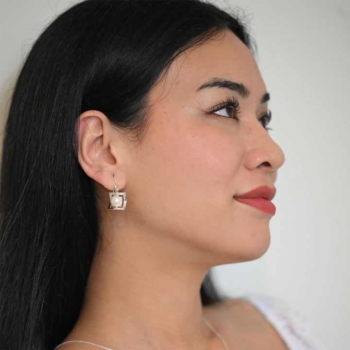 Sterling Silver with FWP Earring-1pair
