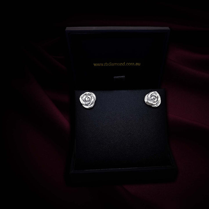 Sterling Silver Rose Earring-1pair