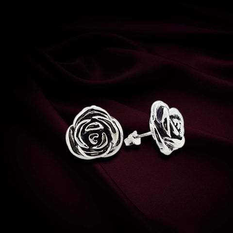 Sterling Silver Rose Earring-1pair