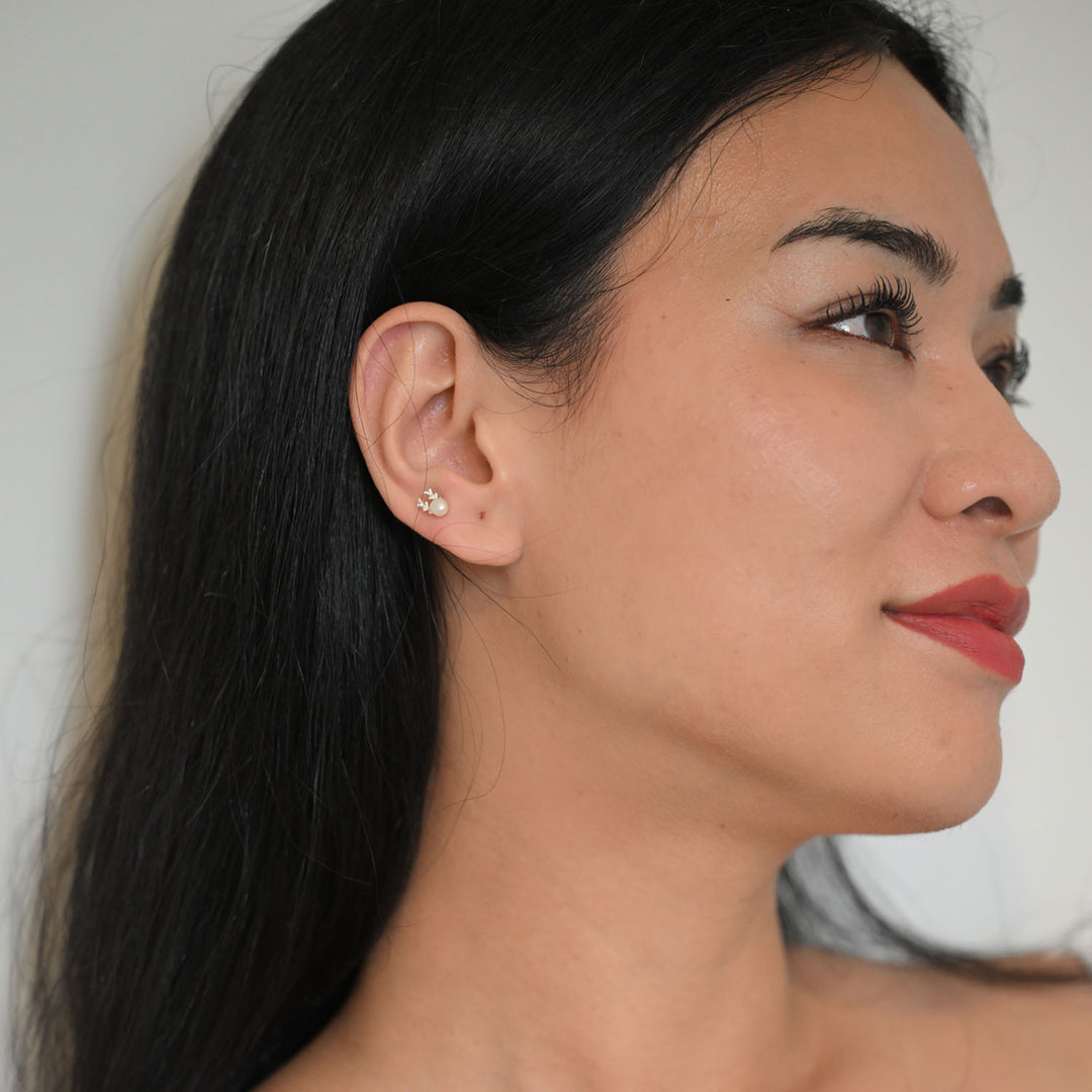Sterling Silver with FWP Earring-1pair