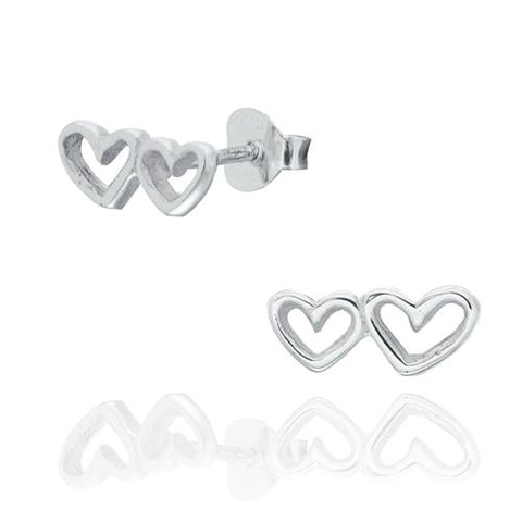 Sterling Silver Heart Earring-1pair