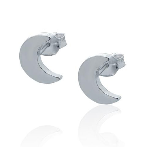 Sterling Silver Moon Earring-1pair