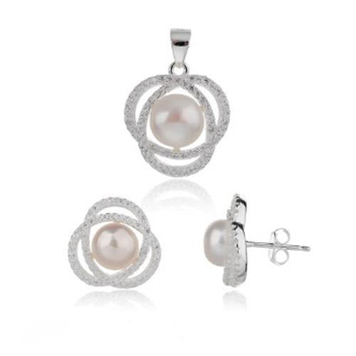 Sterling Silver FWP Earring and Pendant Set-1pc