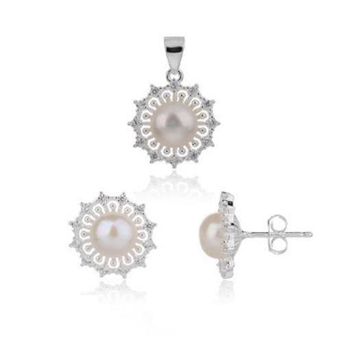 Sterling Silver FWP Earring and Pendant Set-1pc