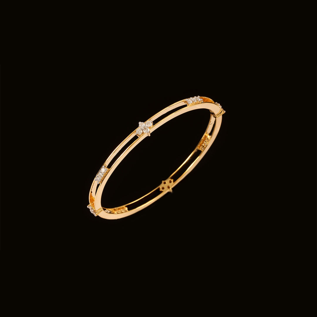 9K YG Fancy Diamond Bangle-1pc