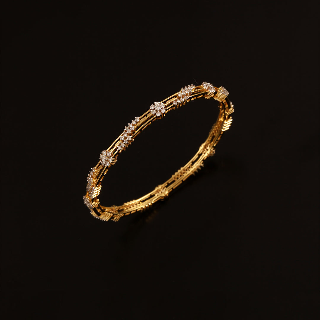 9K YG Fancy Diamond Bangle-1pc
