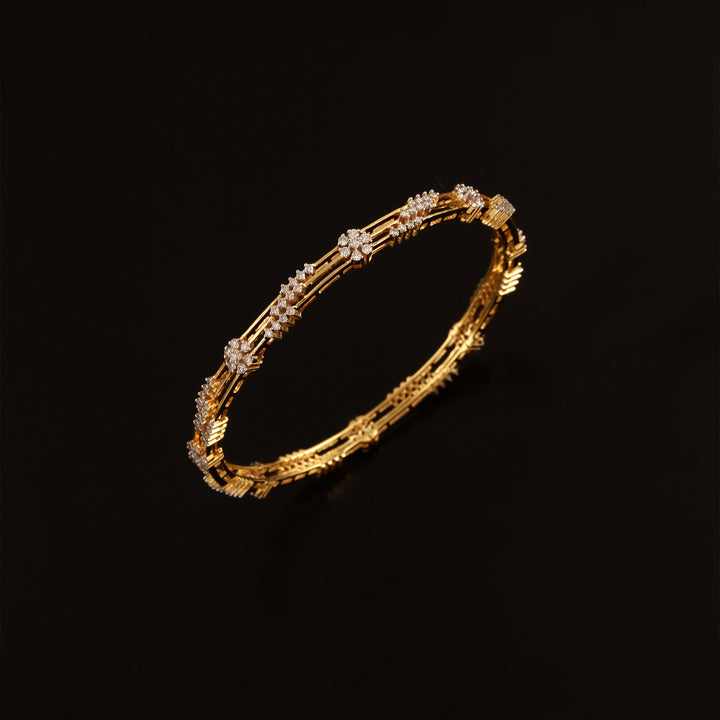 9K YG Fancy Diamond Bangle-1pc
