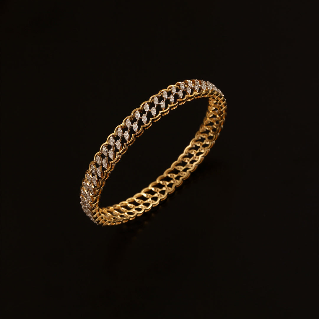 9K YG Fancy Diamond Bangle-1pc