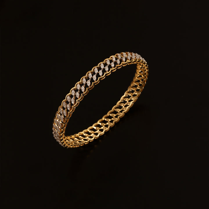 9K YG Fancy Diamond Bangle-1pc
