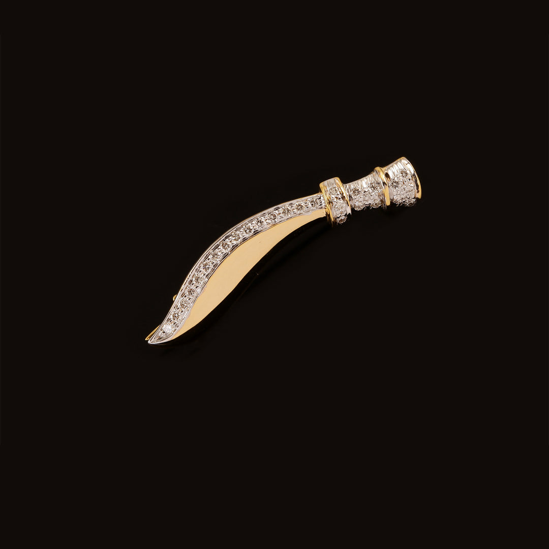 9K YG Fancy Diamond Brooch-1pc