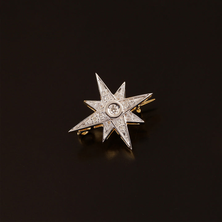 9K YG Fancy Diamond Brooch-1pc