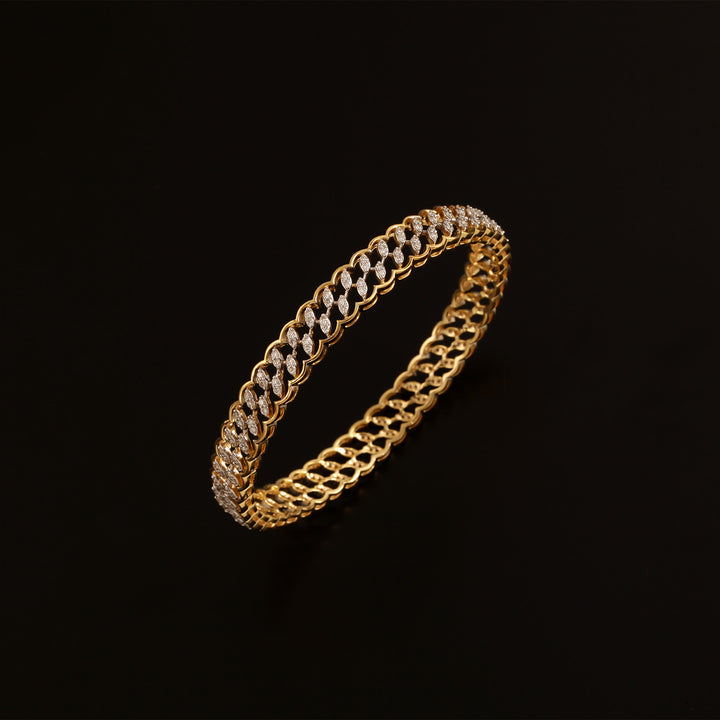 9K YG Fancy Diamond Bangle-1pc