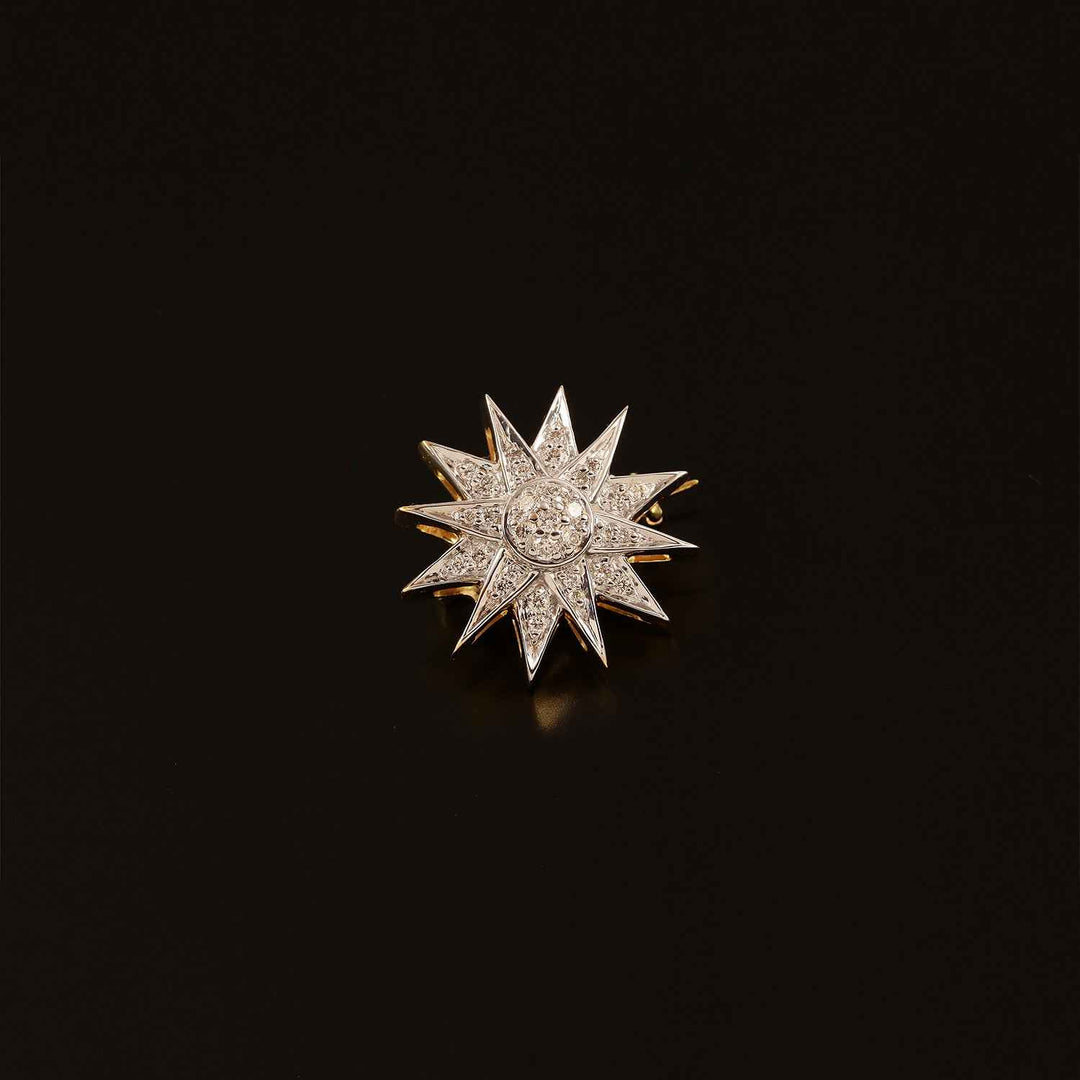 9K YG Fancy Diamond Brooch-1pc