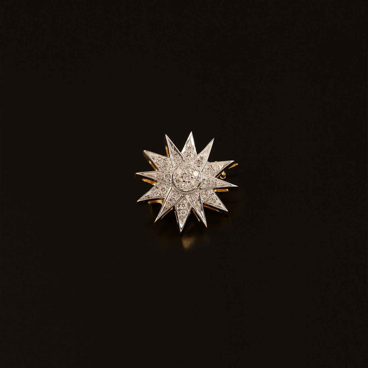 9K YG Fancy Diamond Brooch-1pc