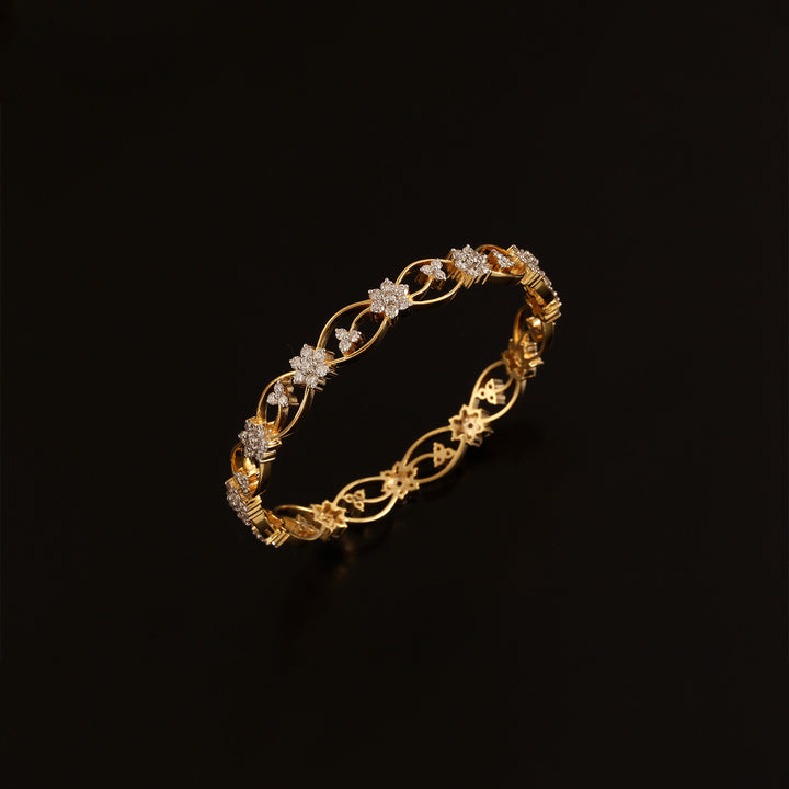 9K YG Fancy Diamond Bangle-1pc