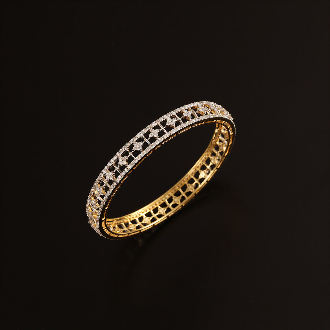 9K YG Fancy Diamond Bangle-1pc