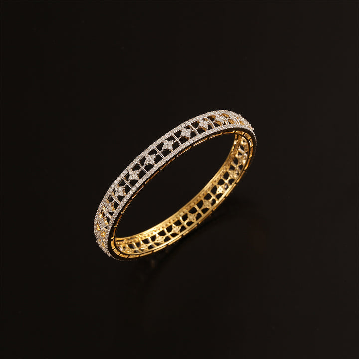 9K YG Fancy Diamond Bangle-1pc