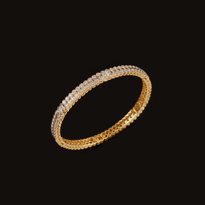 9K YG Fancy Diamond Bangle-1pc