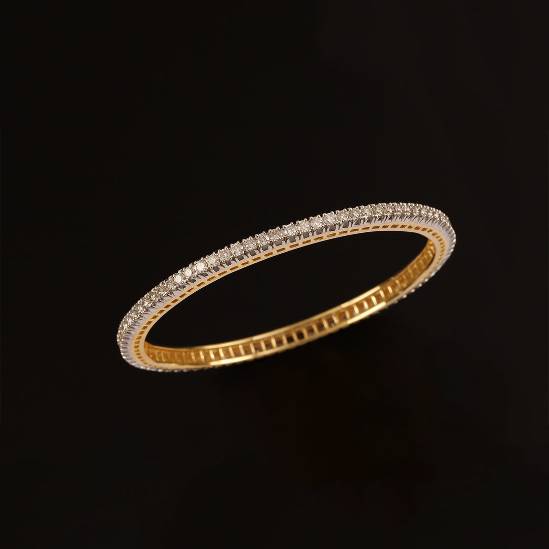 9K YG Fancy Diamond Bangle-1pc
