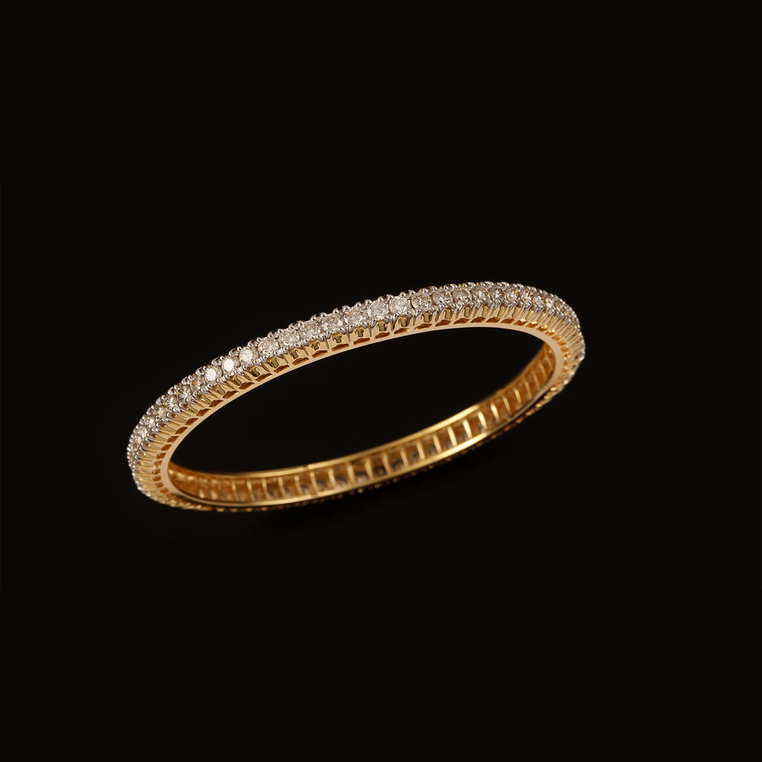 9K YG Fancy Diamond Bangle-1pc