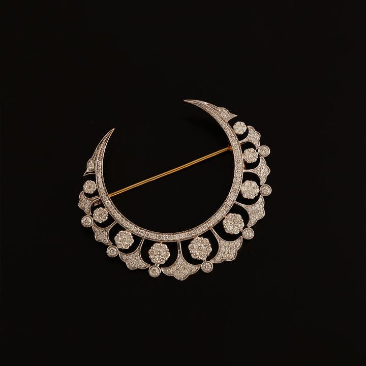 9K YG Fancy Diamond Brooch-1pc