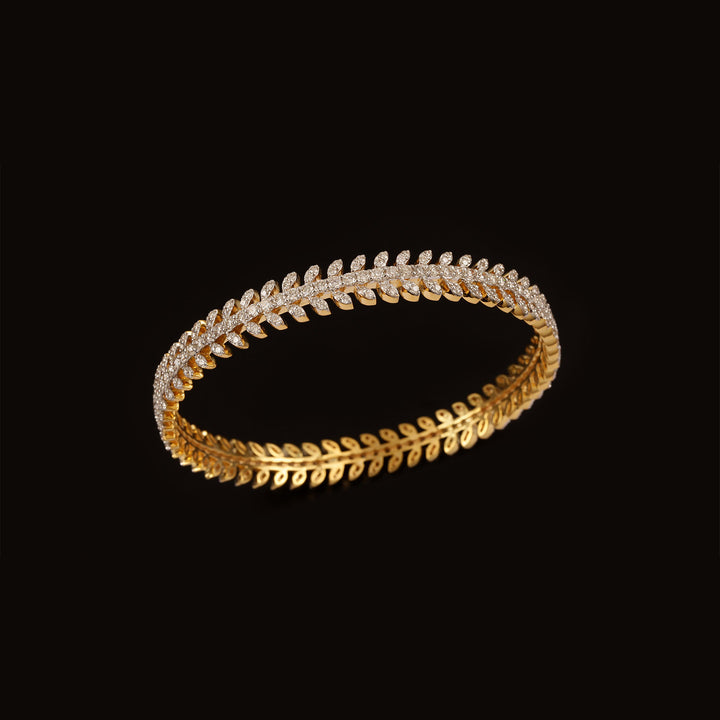 9K YG Fancy Diamond Bangle-1pc