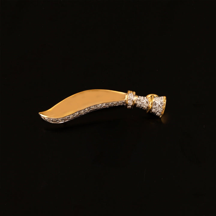 9K YG Fancy Diamond Brooch-1pc