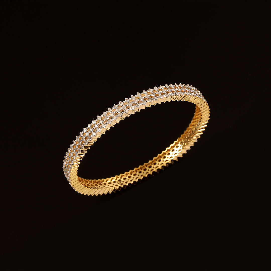 9K YG Fancy Diamond Bangle-1pc