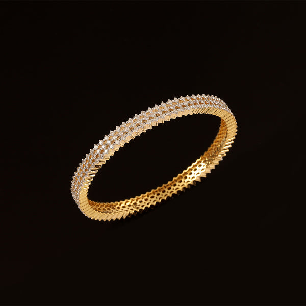 9K YG Fancy Diamond Bangle-1pc