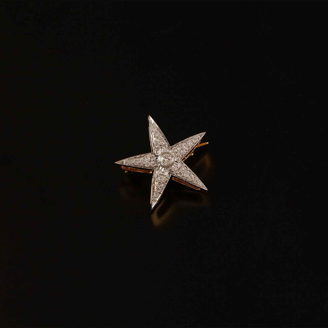 9K YG Fancy Diamond Brooch-1pc