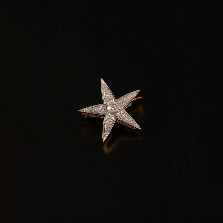 9K YG Fancy Diamond Brooch-1pc